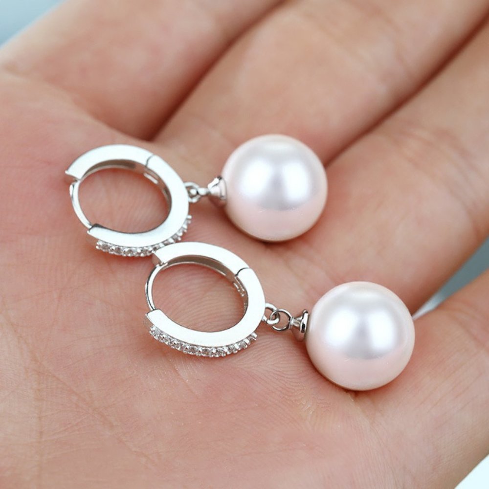 Sterling Silver Pearl Earrings For Women - Picture 3 of 7